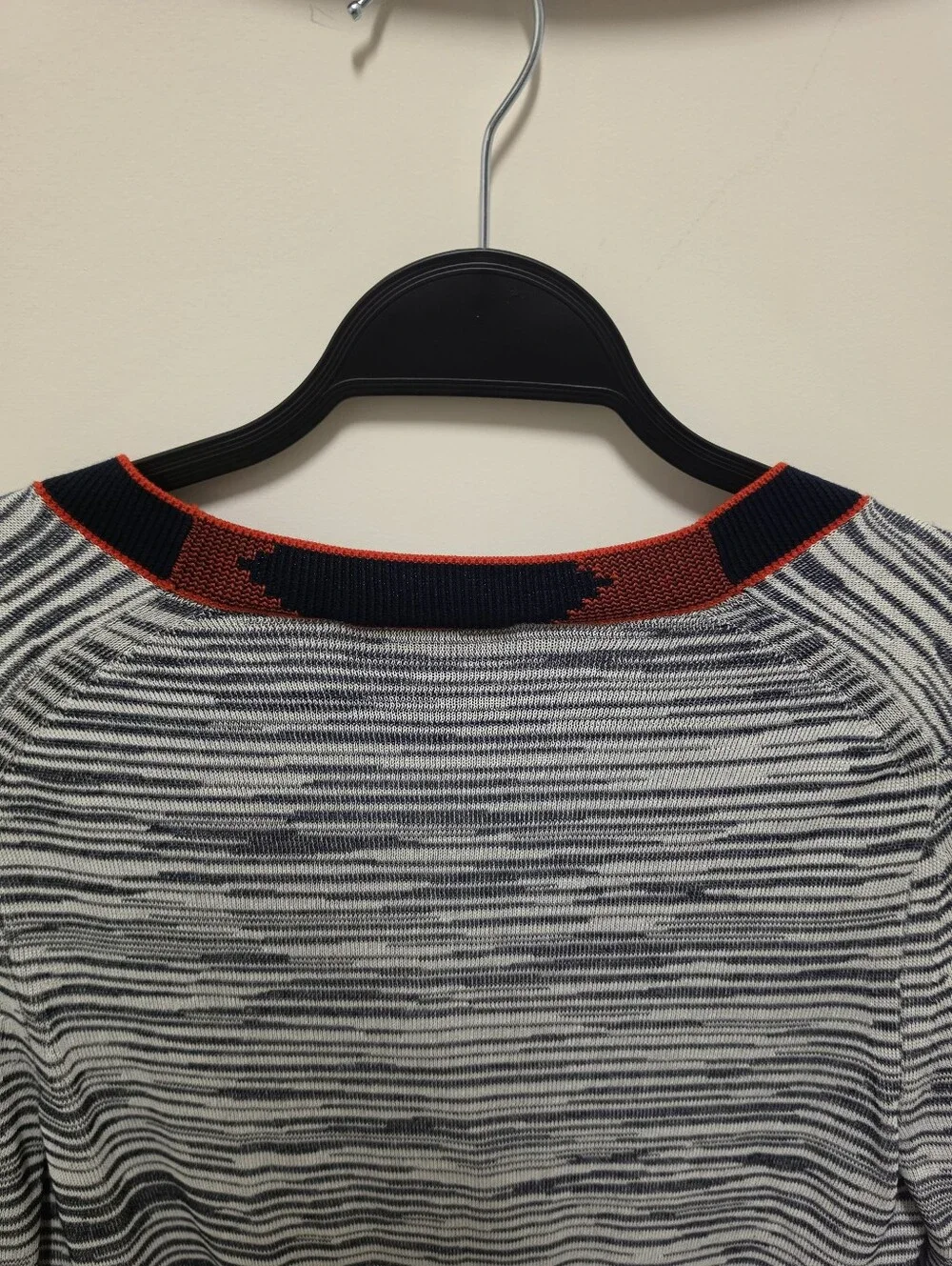 Tory Burch Arielle Contrast Trim Argyle Cardigan Sweater Size Small